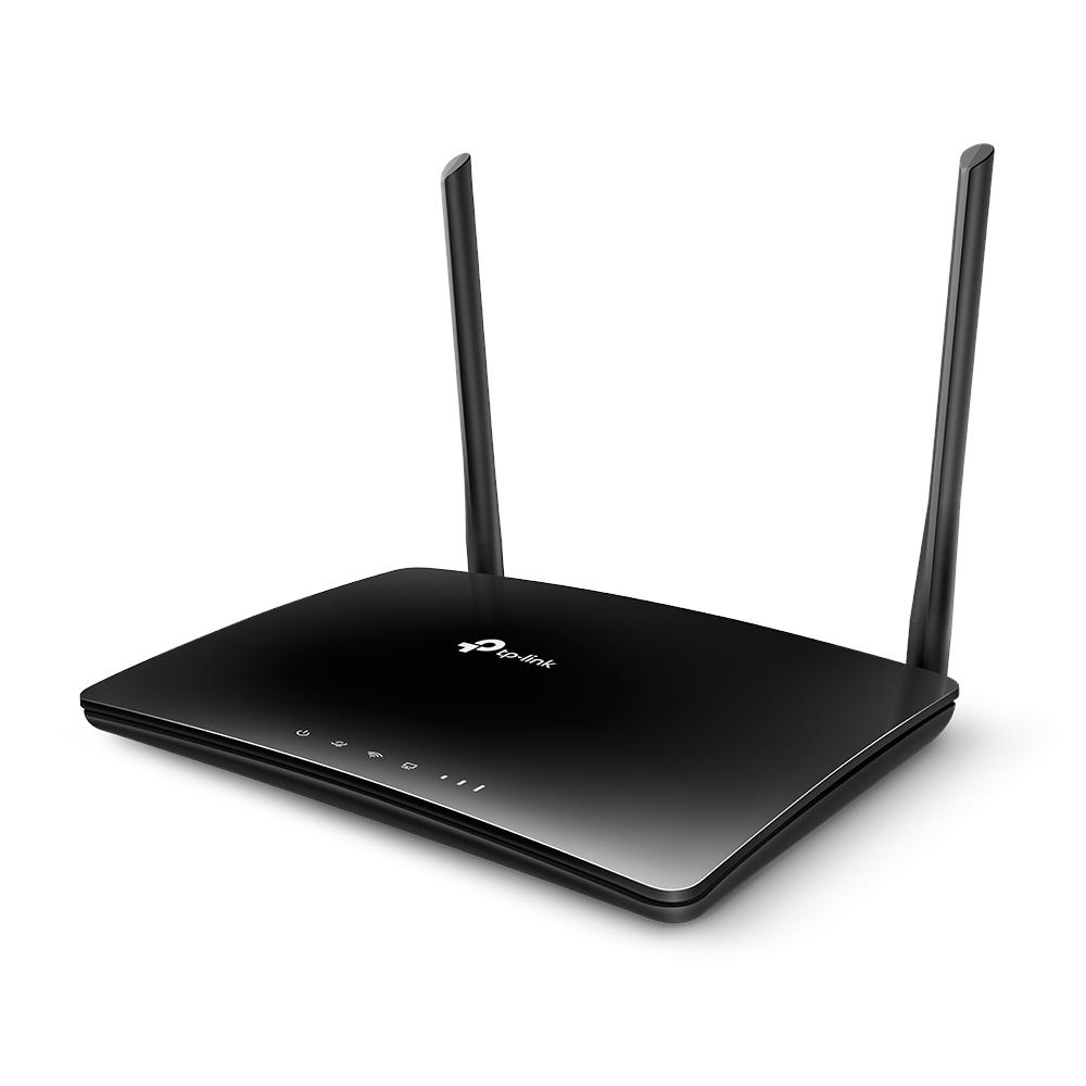 TP-Link Archer MR400 AC1200 150Mbps Wireless Dual Band 4G LTE Router with antennas and ports visible.